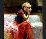 Pino Famous Paintings - red dress